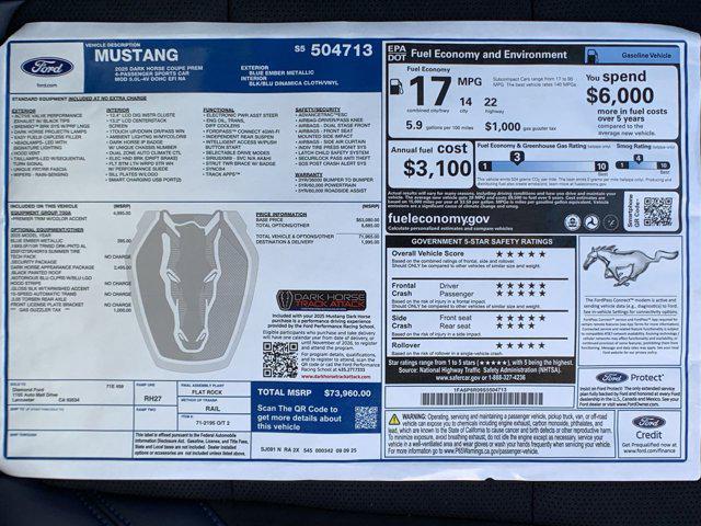 new 2025 Ford Mustang car, priced at $70,395