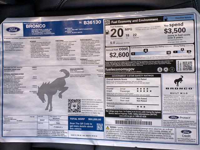 new 2025 Ford Bronco car, priced at $48,870