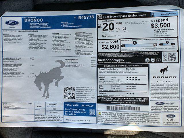 new 2025 Ford Bronco car, priced at $46,723