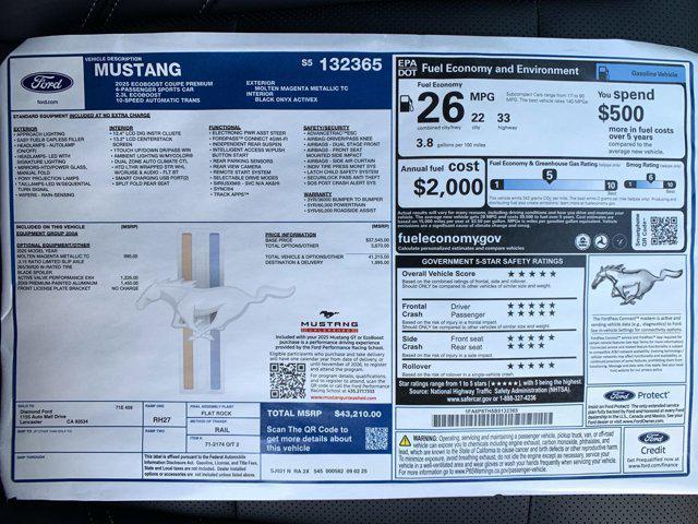 new 2025 Ford Mustang car, priced at $41,176