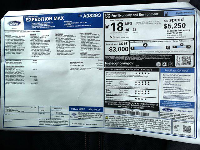 new 2024 Ford Expedition Max car, priced at $83,755