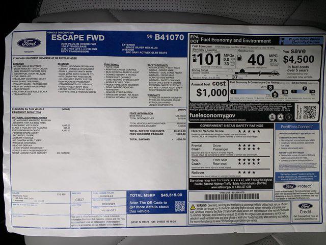 new 2025 Ford Escape PHEV car, priced at $45,515