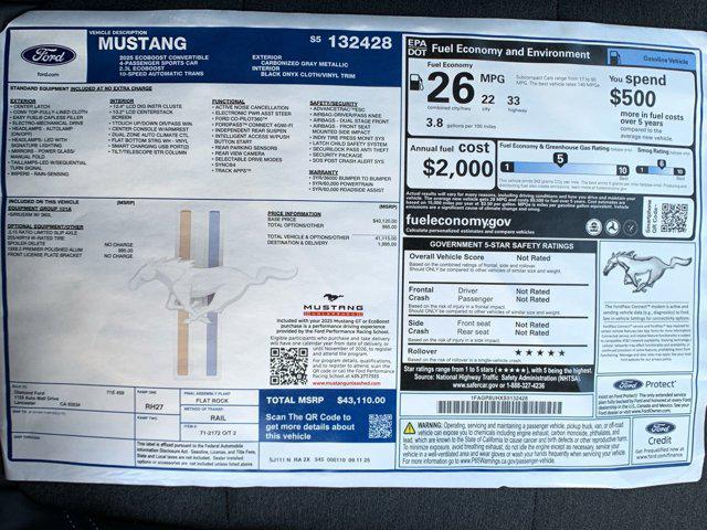 new 2025 Ford Mustang car, priced at $41,508