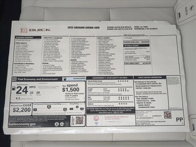 new 2025 Buick Envision car, priced at $44,796