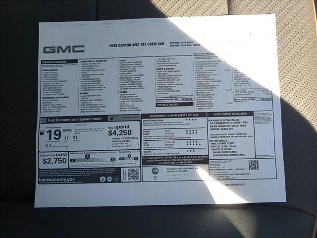 new 2025 GMC Canyon car, priced at $60,528