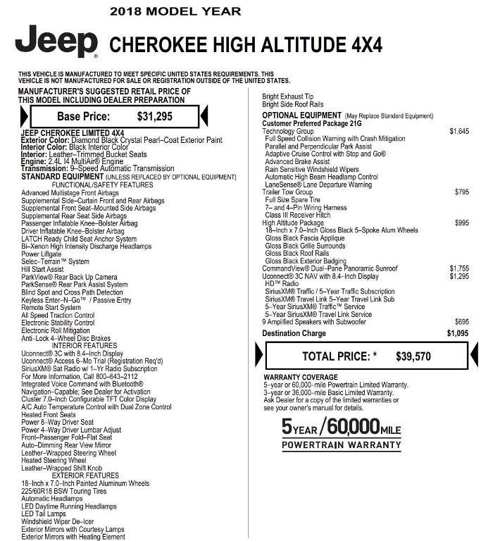 used 2018 Jeep Cherokee car, priced at $14,988