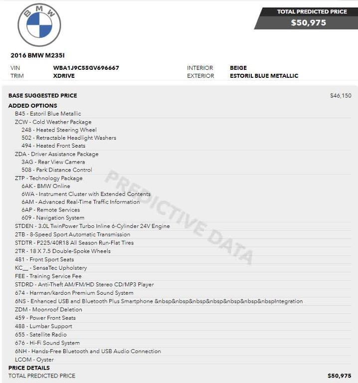 used 2016 BMW M235 car, priced at $22,500