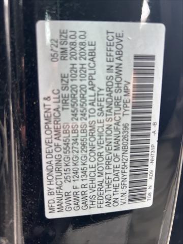 used 2022 Honda Pilot car, priced at $31,555