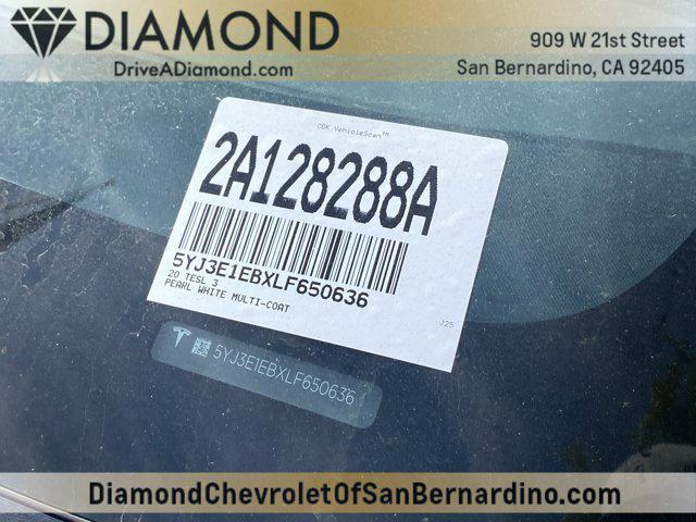 used 2020 Tesla Model 3 car, priced at $19,988