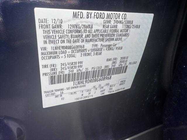 used 2011 Lincoln MKS car, priced at $10,995