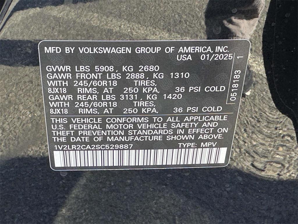 new 2025 Volkswagen Atlas car, priced at $40,957