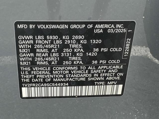 new 2025 Volkswagen Atlas car, priced at $54,811