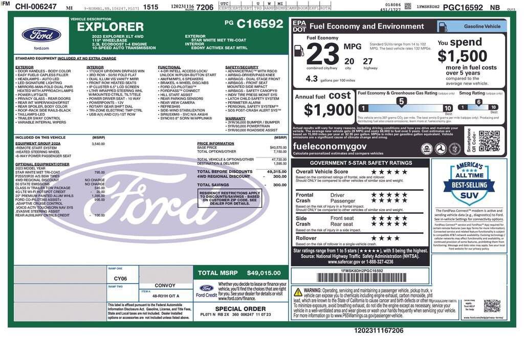 used 2023 Ford Explorer car, priced at $34,690