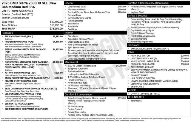new 2025 GMC Sierra 2500 car, priced at $73,700