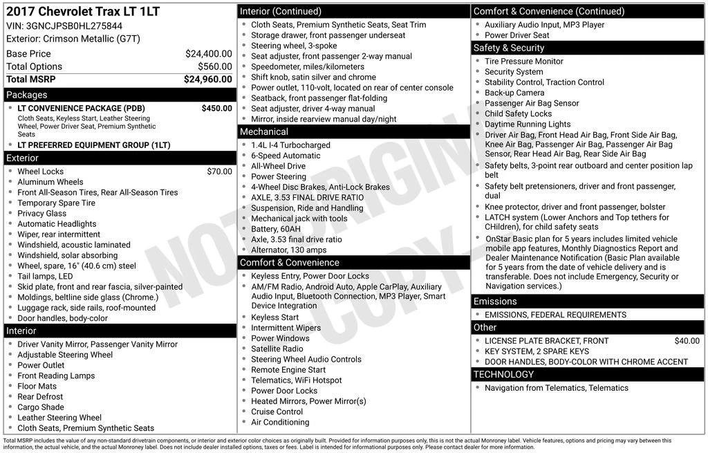 used 2017 Chevrolet Trax car, priced at $9,199