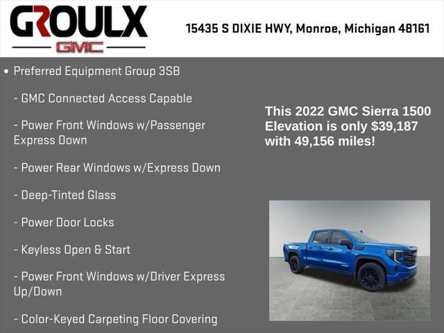 used 2022 GMC Sierra 1500 car, priced at $39,187