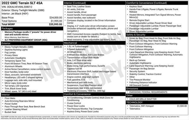 used 2022 GMC Terrain car, priced at $23,199