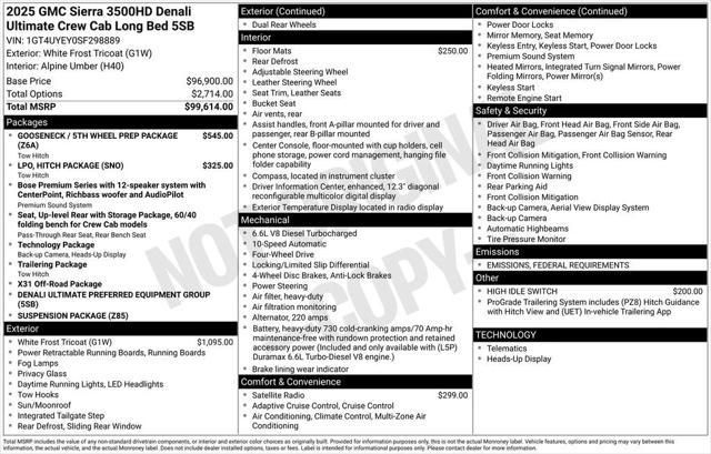 new 2025 GMC Sierra 3500 car, priced at $105,709