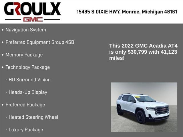 used 2022 GMC Acadia car, priced at $30,799