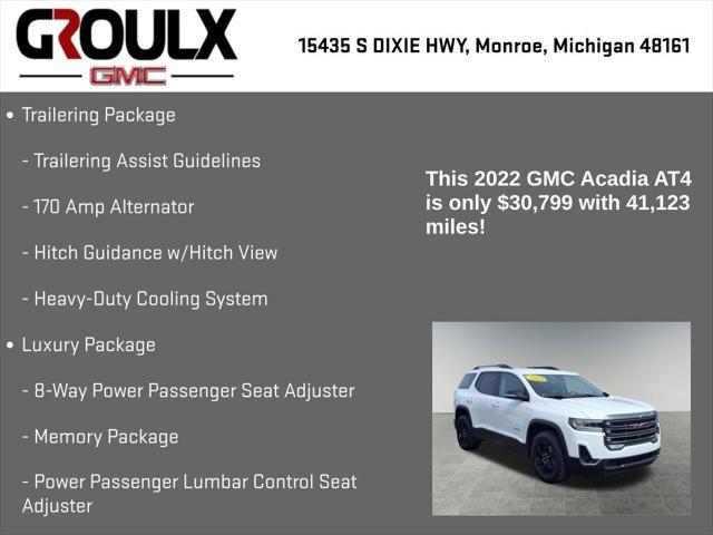 used 2022 GMC Acadia car, priced at $30,799