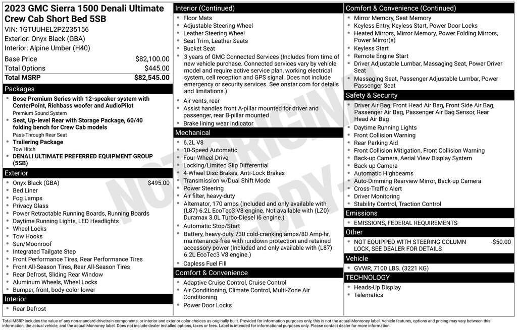 used 2023 GMC Sierra 1500 car, priced at $61,795