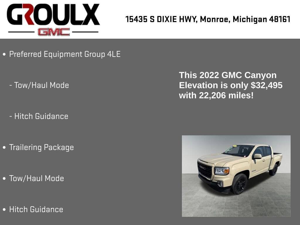 used 2022 GMC Canyon car, priced at $31,499
