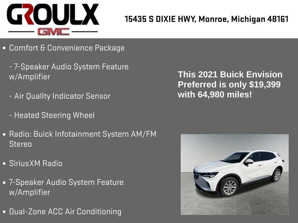 used 2021 Buick Envision car, priced at $19,099