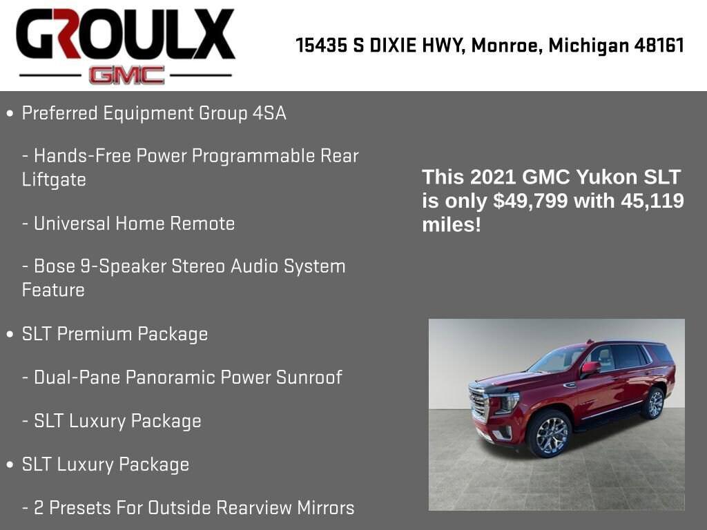 used 2021 GMC Yukon car, priced at $49,799