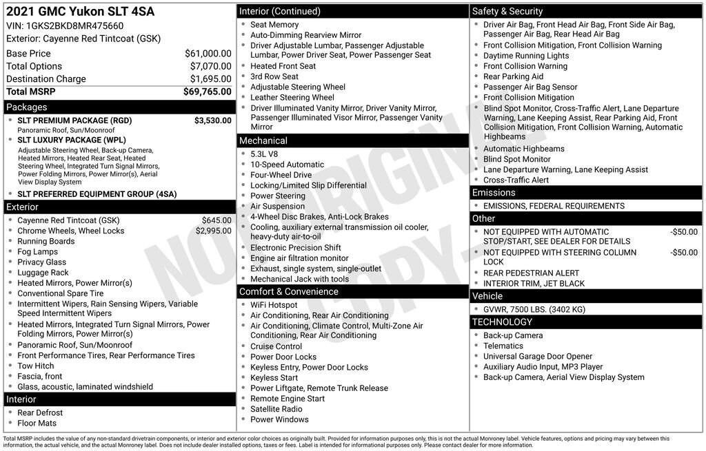 used 2021 GMC Yukon car, priced at $49,799