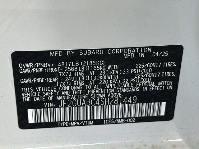 new 2025 Subaru Crosstrek car, priced at $28,848