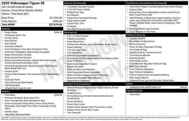 used 2020 Volkswagen Tiguan car, priced at $17,000