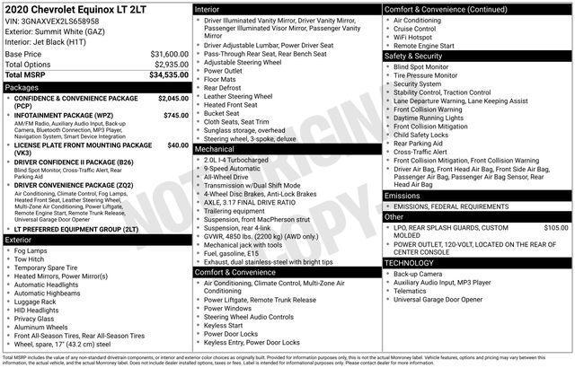 used 2020 Chevrolet Equinox car, priced at $17,500