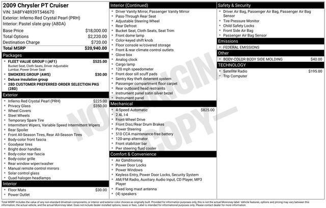 used 2009 Chrysler PT Cruiser car, priced at $4,975