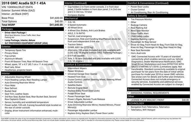 used 2018 GMC Acadia car, priced at $17,500