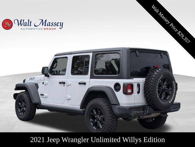 used 2021 Jeep Wrangler Unlimited car, priced at $29,357