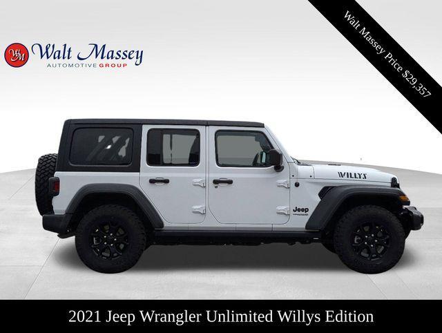 used 2021 Jeep Wrangler Unlimited car, priced at $29,357