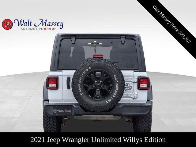 used 2021 Jeep Wrangler Unlimited car, priced at $29,357