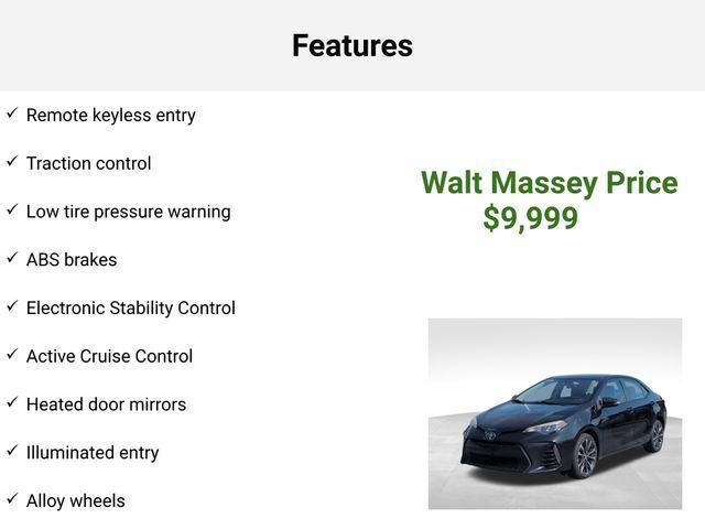 used 2017 Toyota Corolla car, priced at $9,999