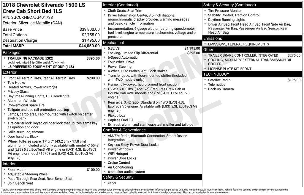 used 2018 Chevrolet Silverado 1500 car, priced at $25,810