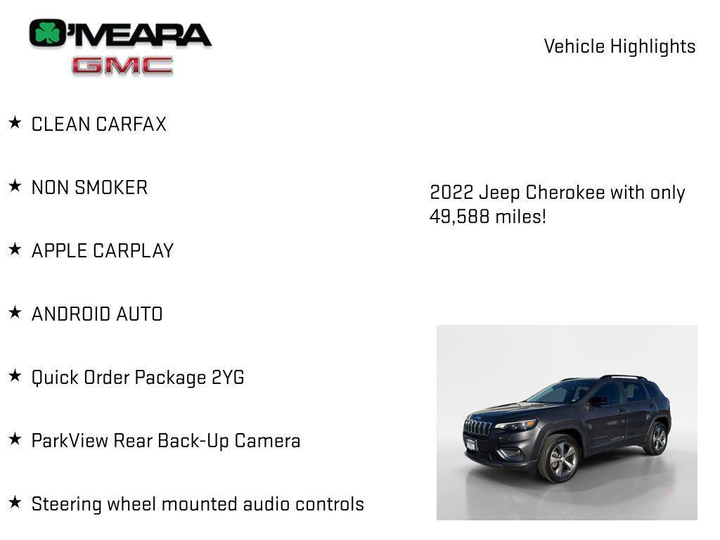 used 2022 Jeep Cherokee car, priced at $24,819
