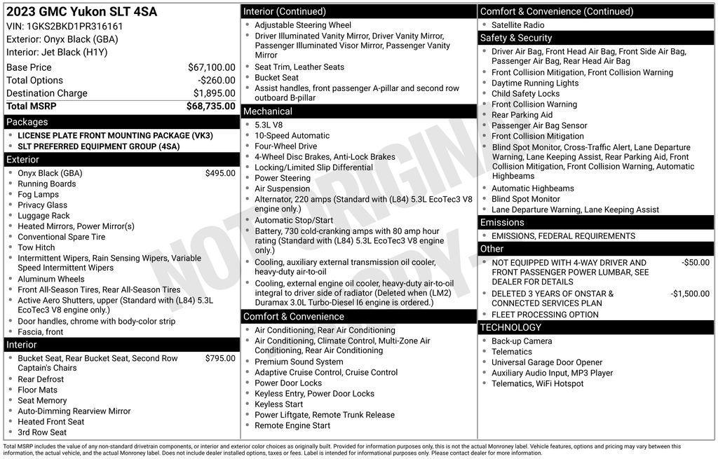 used 2023 GMC Yukon car, priced at $49,988