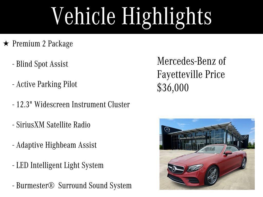 used 2018 Mercedes-Benz E-Class car, priced at $36,000