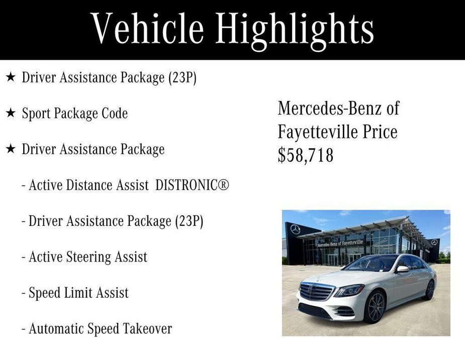 used 2020 Mercedes-Benz S-Class car, priced at $58,718