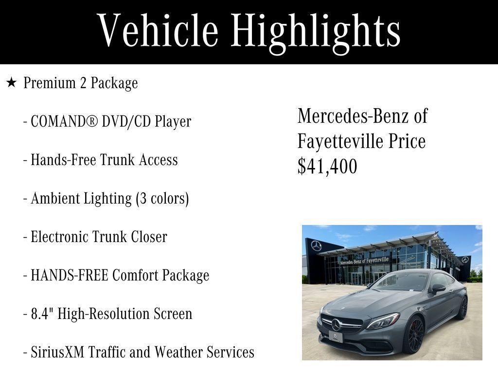 used 2017 Mercedes-Benz AMG C 63 car, priced at $41,400