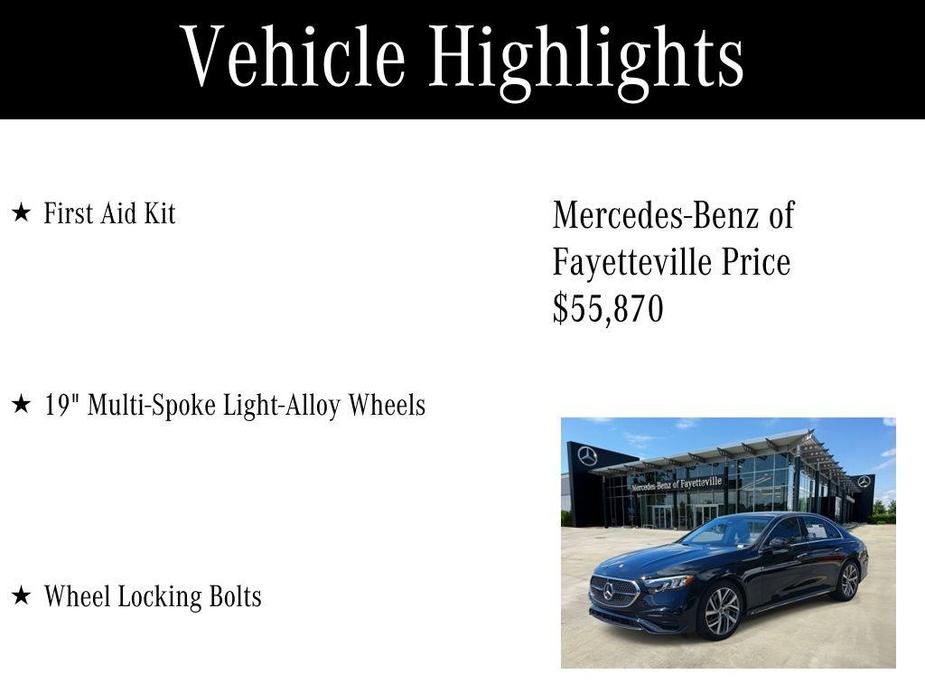 used 2024 Mercedes-Benz E-Class car, priced at $55,870