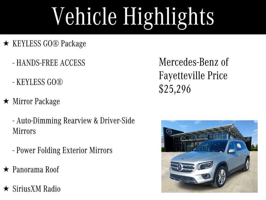 used 2020 Mercedes-Benz GLB 250 car, priced at $25,296