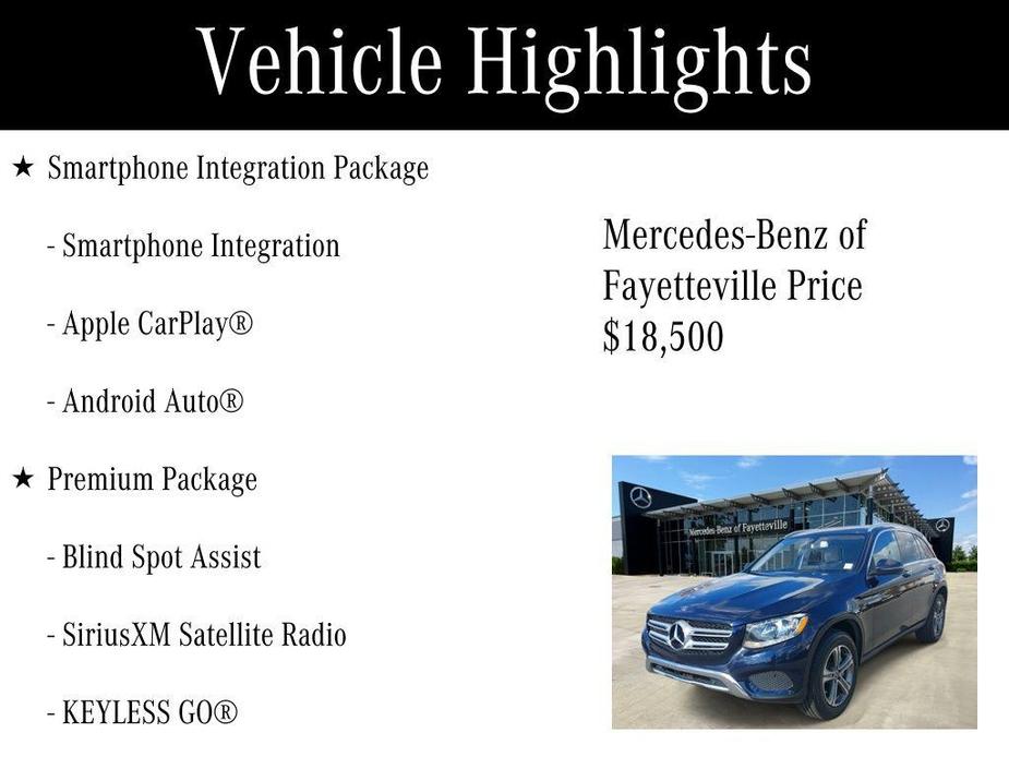 used 2018 Mercedes-Benz GLC 300 car, priced at $18,500