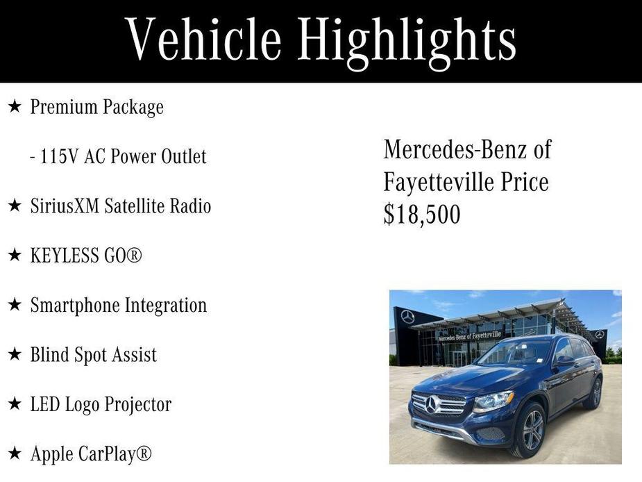 used 2018 Mercedes-Benz GLC 300 car, priced at $18,500