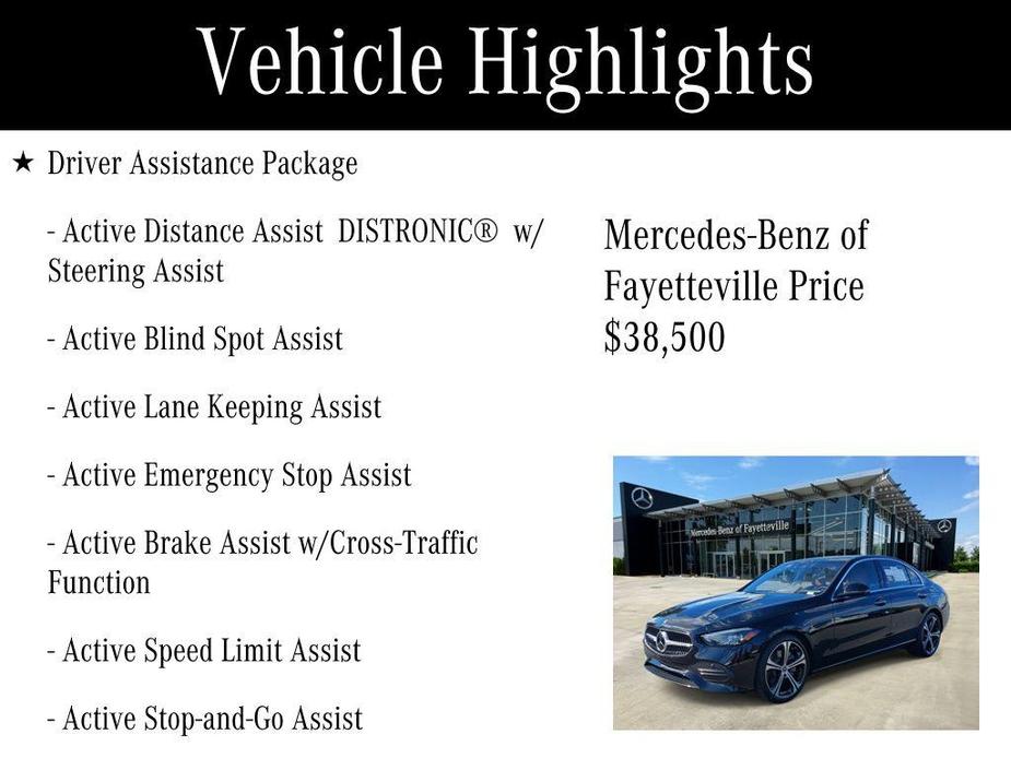 used 2023 Mercedes-Benz C-Class car, priced at $38,500