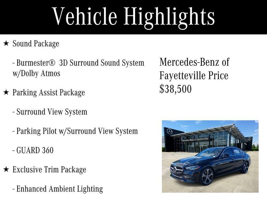 used 2023 Mercedes-Benz C-Class car, priced at $38,500